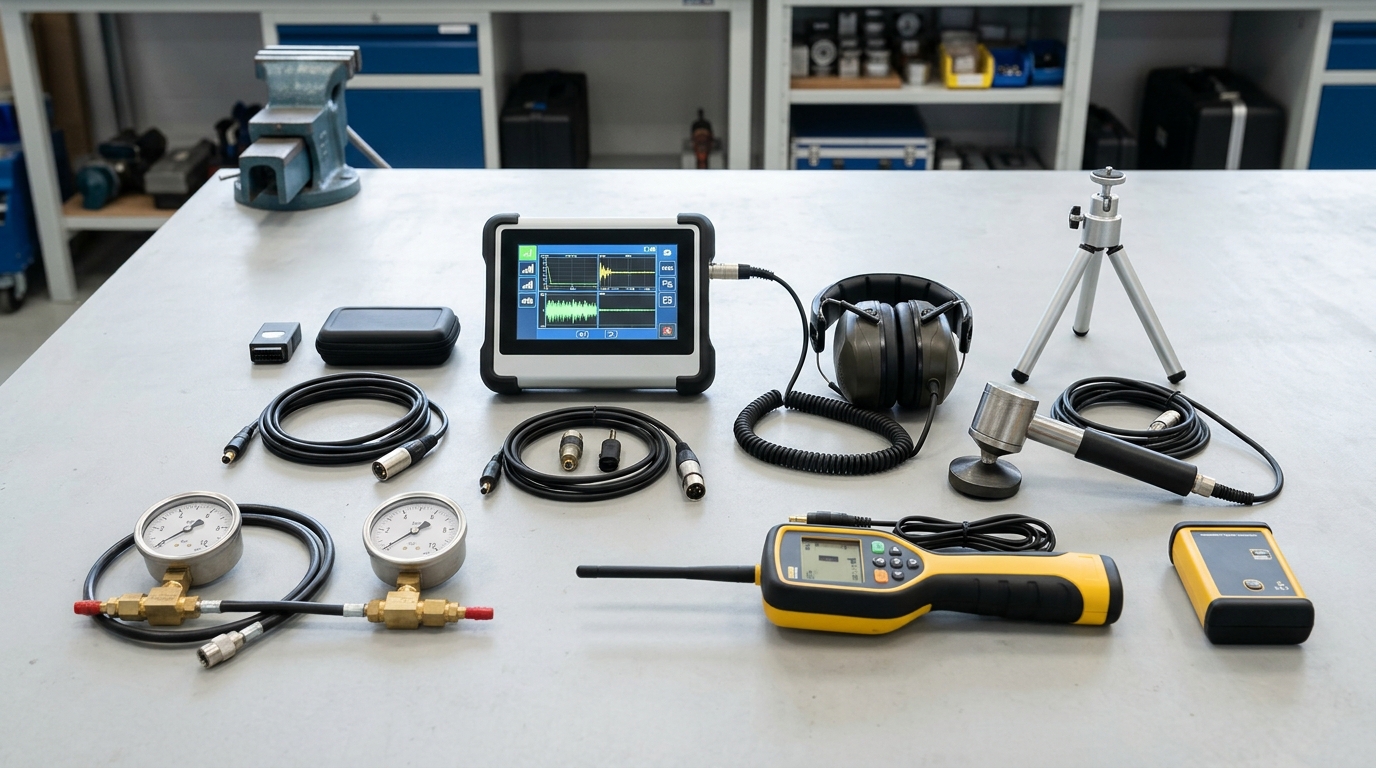 Electronic slab leak detection equipment used on residential concrete floor